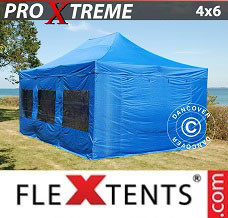 Namiot ekspresowy 4x6m Niebieski, mq 8 ściany boczne