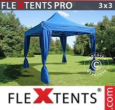 Namiot ekspresowy 3x3m Niebieski, zawierający 4 ozdobnymi...
