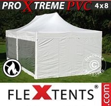 Namiot ekspresowy 4x8m Biały, 6 ściany boczne