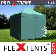 Namiot ekspresowy 3x3m Zielony, mq 4 ściany boczne